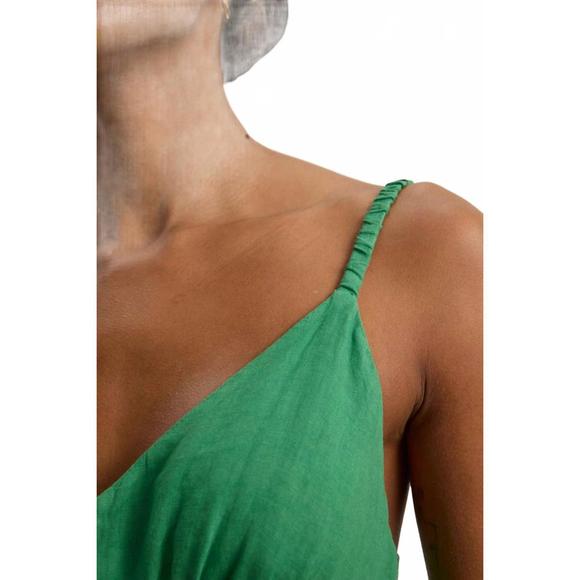 NEW VELVET BY GRAHAM & SPENCER janet linen dress in emerald